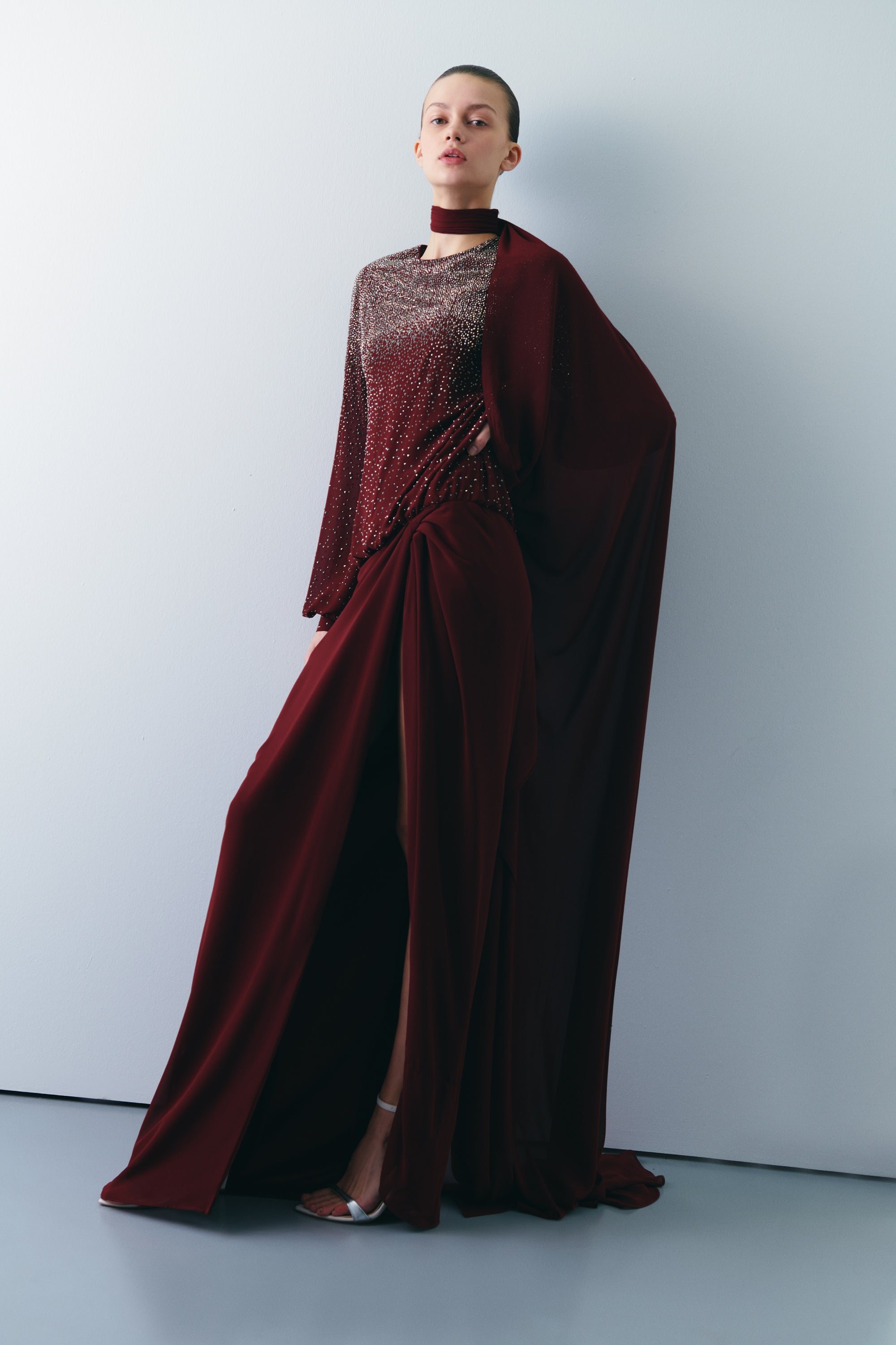 Front cheap cape dress