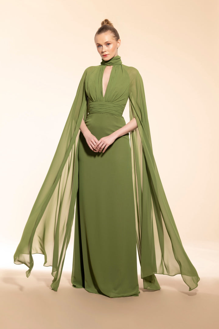 Green Dress with Tailored Cut