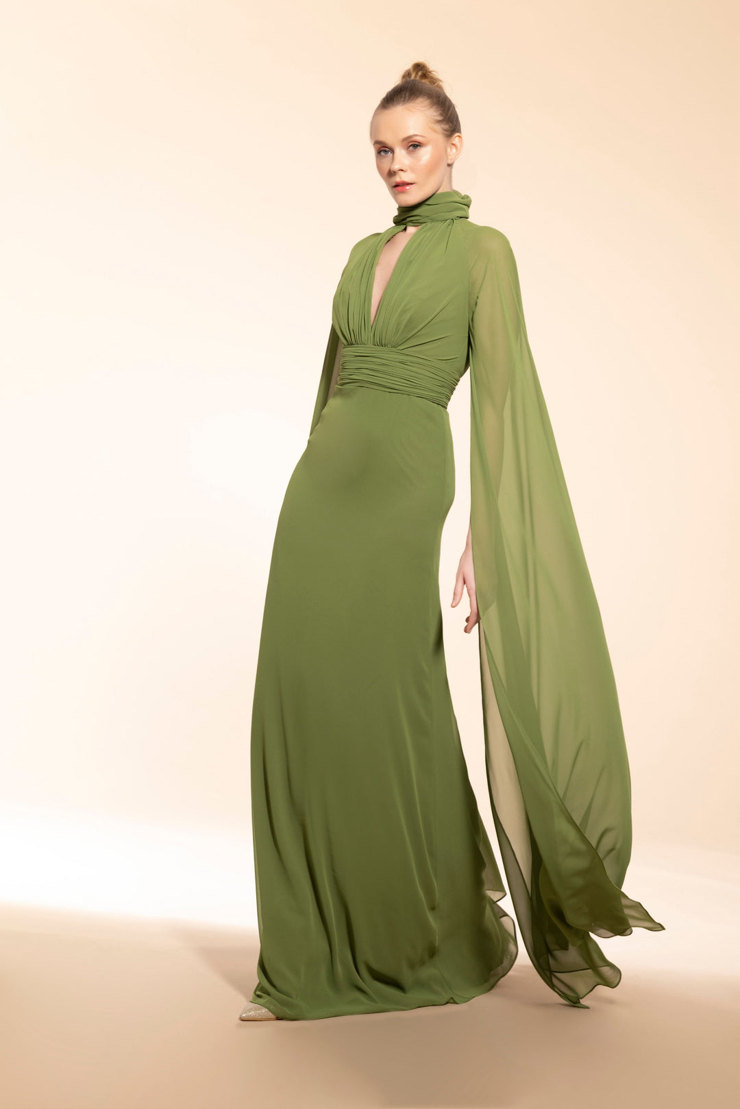 Green Dress with Tailored Cut