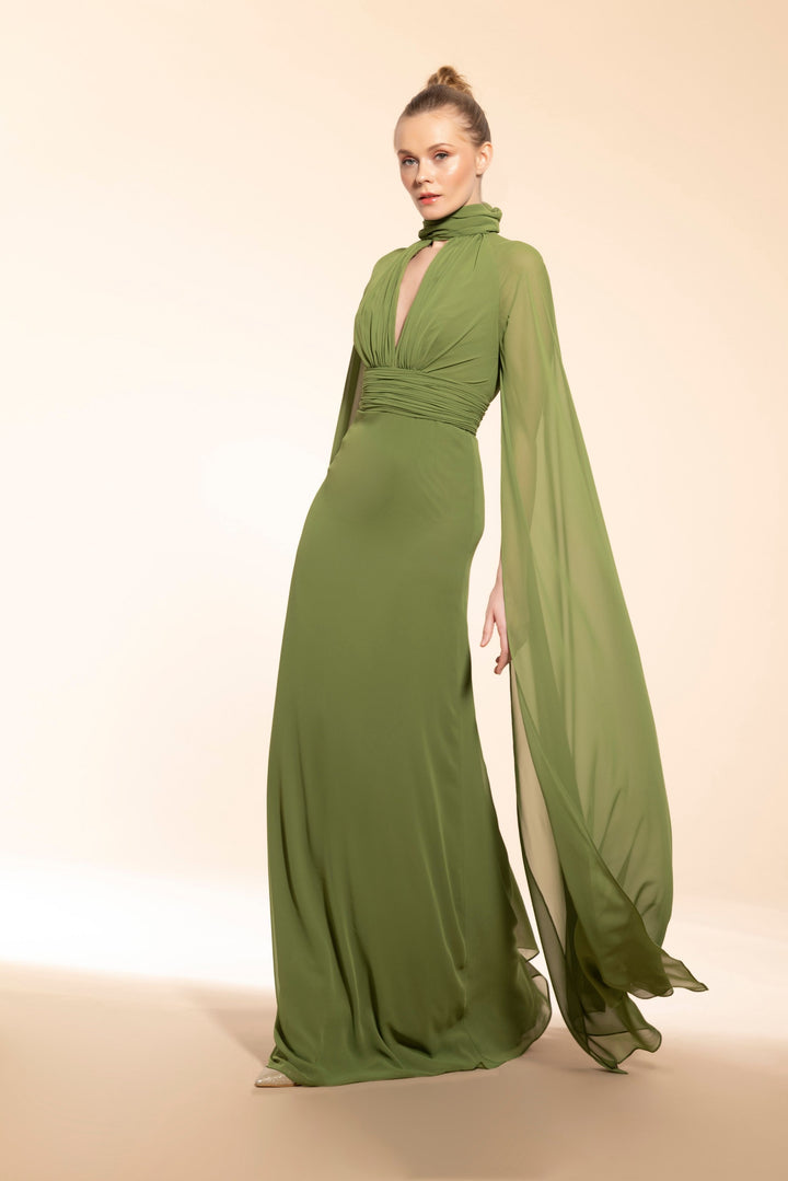 Green Dress with Tailored Cut