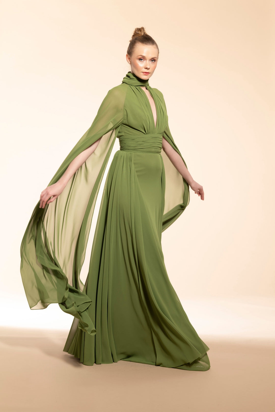Green Dress with Tailored Cut