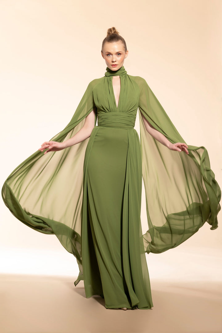 Green Dress with Tailored Cut