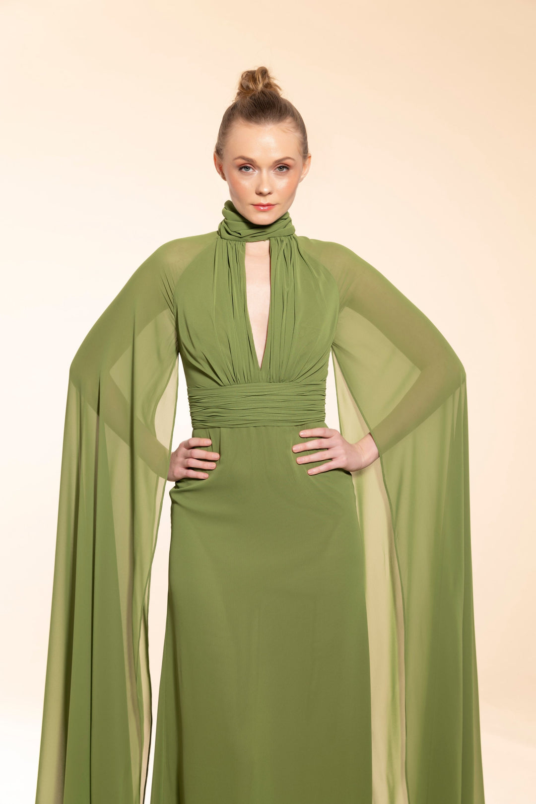 Green Dress with Tailored Cut