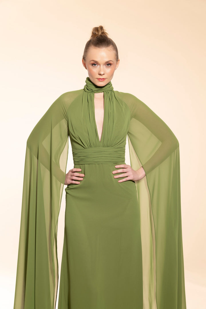 Green Dress with Tailored Cut