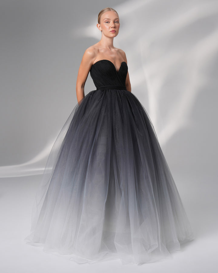 Ombre Strapless Gown